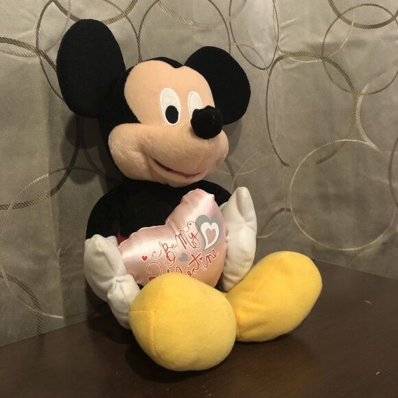 Disney Mickey Mouse Be My Valentine Plush Pink Heart Stuffed Animal Just Play - Picture 3 of 10
